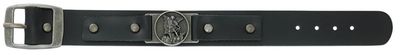 St Michael Pewter + Leather Wristband