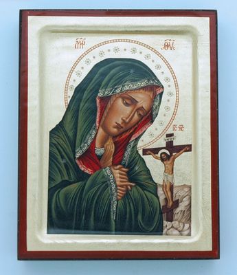 Our Lady of Sorrows Hand Painted Icon 4&quot; x 5&quot;