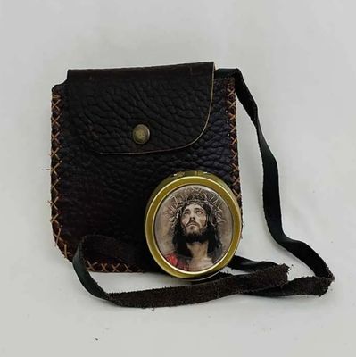 Eucharist Suffering Servant Pyx + Burse Carrier Set