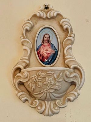 Sacred Heart of Jesus Resin Holy Water Font