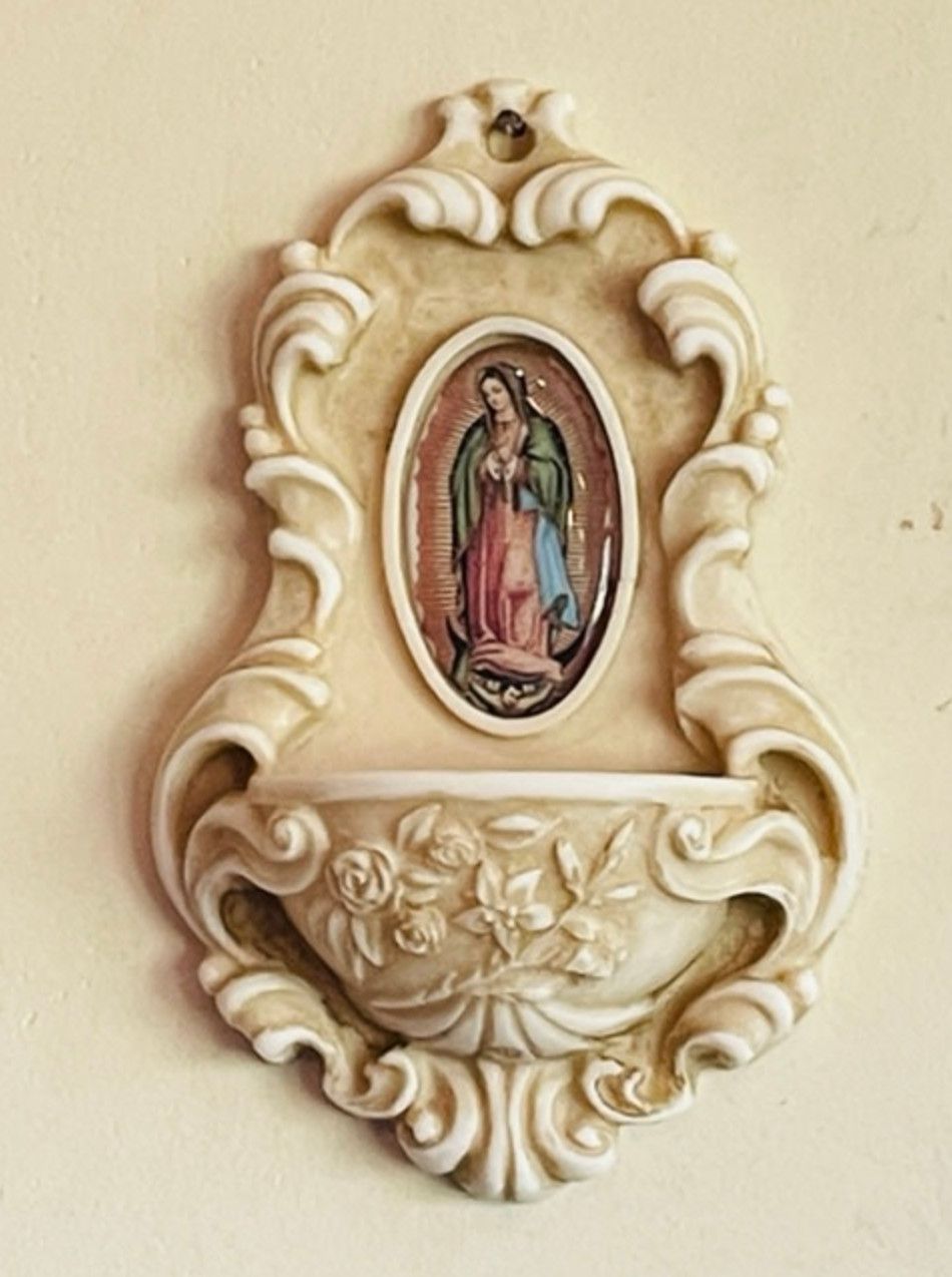 Guadalupe Resin Holy Water Font