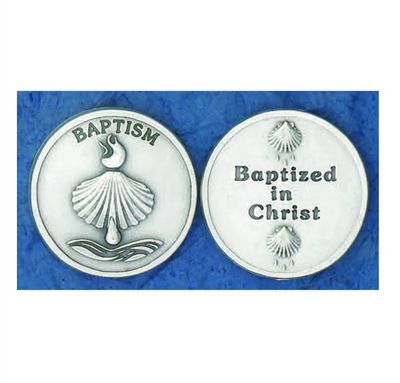 Baptized in Christ pocket prayer token/coin