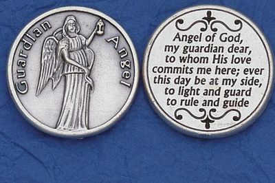 Guardian Angel pocket prayer token/coin