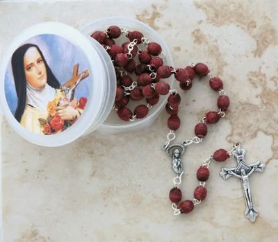 Rose Scented Rosary with St Therese case