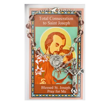 St Joseph Auto Rosary + Consecration Prayer Card