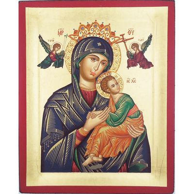 Our Lady of Perpetual Help/Virgin of the Passions Greek Wood Serigraph Icon
