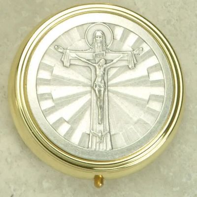 Trinity Crucifix Communion Pyx  2 3/8&quot;