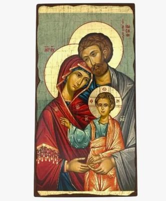 Holy Family Silk Screen Icon on Wood