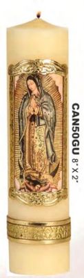 Guadalupe Cirios Candle 8&quot; x 2&quot;