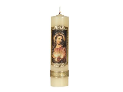 Sacred Heart of Jesus Cirios Candle  8&quot; x  2&quot;