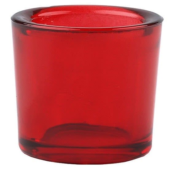 2oz Heavy Glass Votive &amp; Tea Light Candle Holder - Red