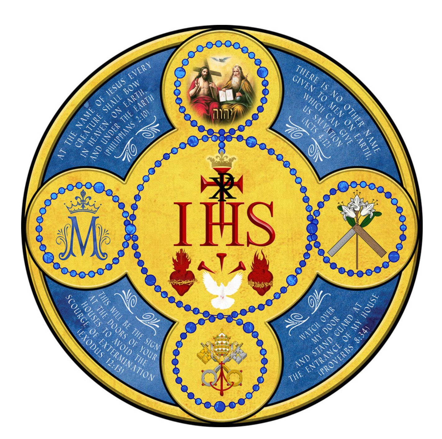 Holy Name of Jesus Emblem Indoor/Outdoor Aluminum Print