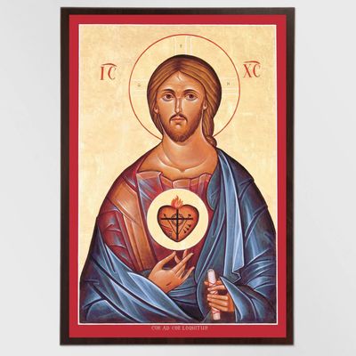 Sacred Heart of Jesus Mounted Icon Print