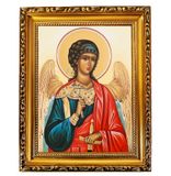 Guardian Angel Foil Icon in Wooden Gold Frame