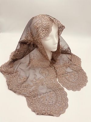 Almond Abanico Spanish Veil