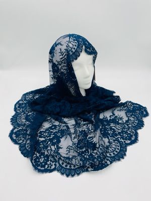 Navy Blue Gabriela Half Circle Veil
