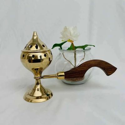 7&quot; Brass Incense Burner with Handle