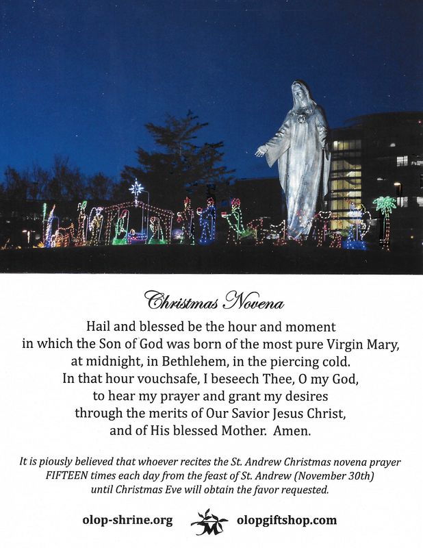 Our Lady of Peace Christmas Novena Prayer Card