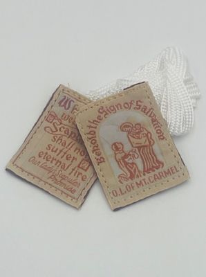 Brown Scapular with white cord