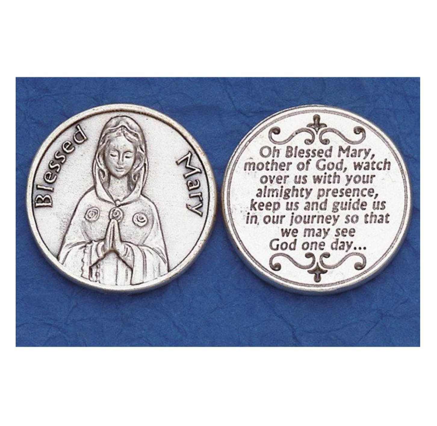 Blessed Mary pocket prayer token/coin