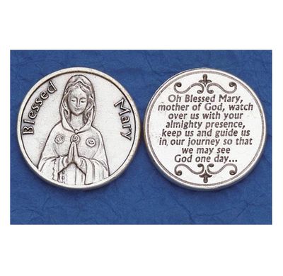 Blessed Mary pocket prayer token/coin