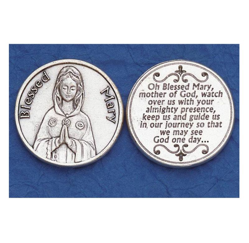 Blessed Mary pocket prayer token/coin