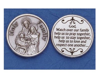 Holy Family pocket prayer token/coin
