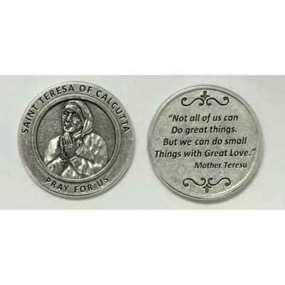 Mother Teresa of Calcutta pocket prayer token/coin