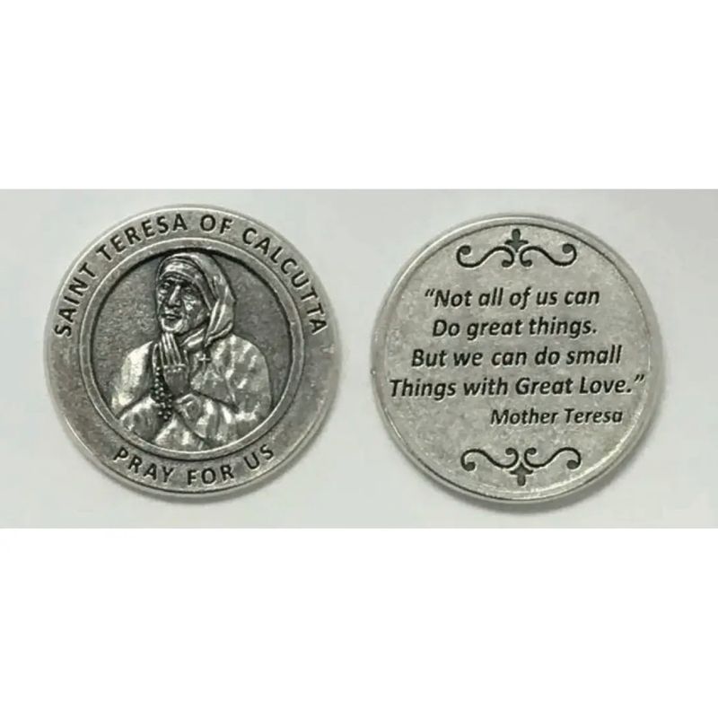 Mother Teresa of Calcutta pocket prayer token/coin