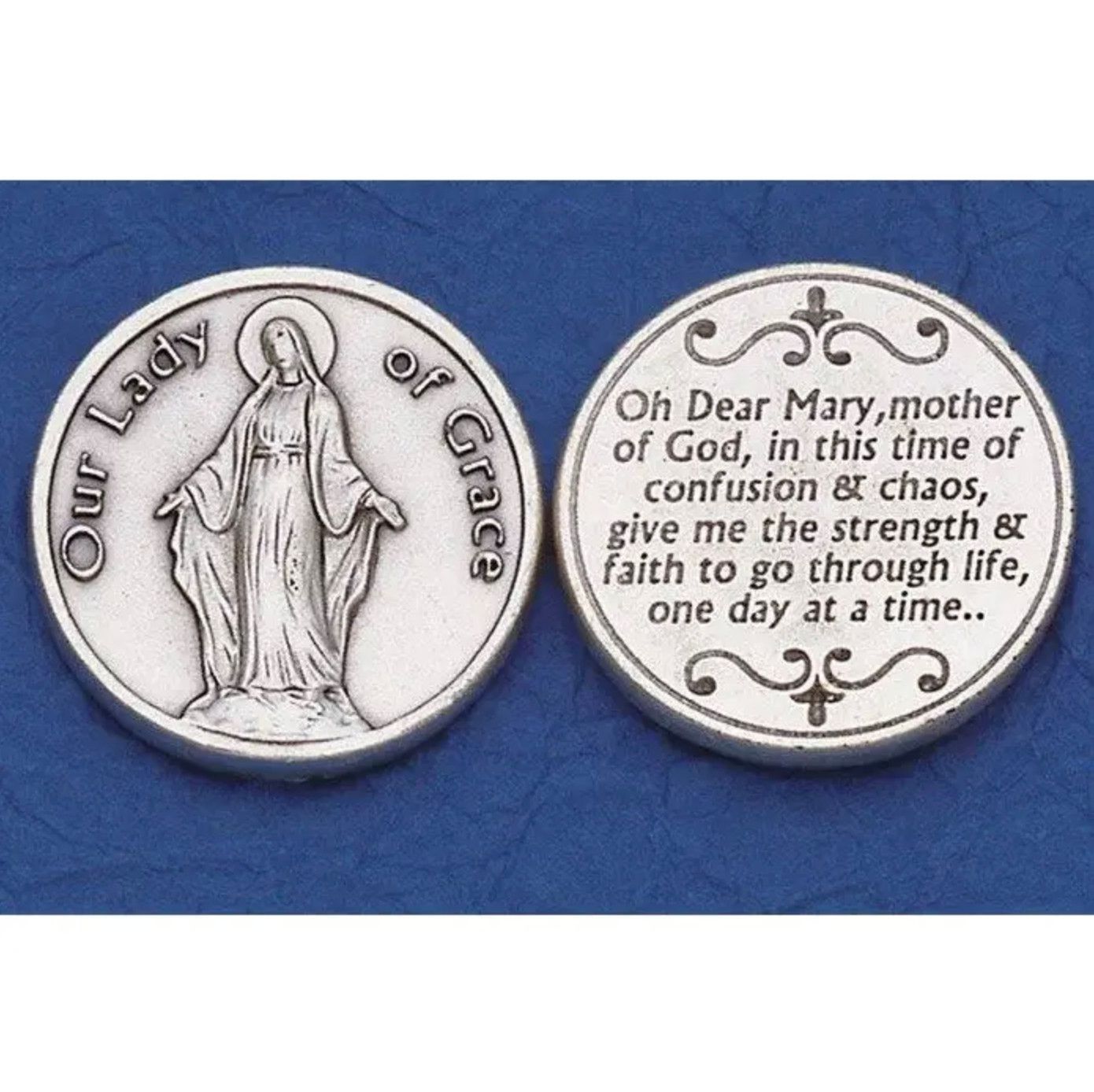 Our Lady of Grace pocket prayer token/coin