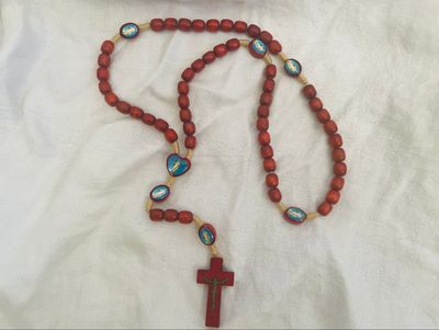 Our Lady of Peace wood Rosary