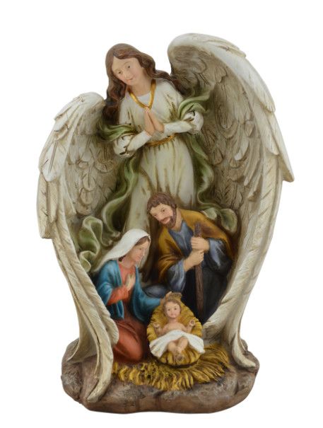 Holy Family with Angel Nativity Figurine