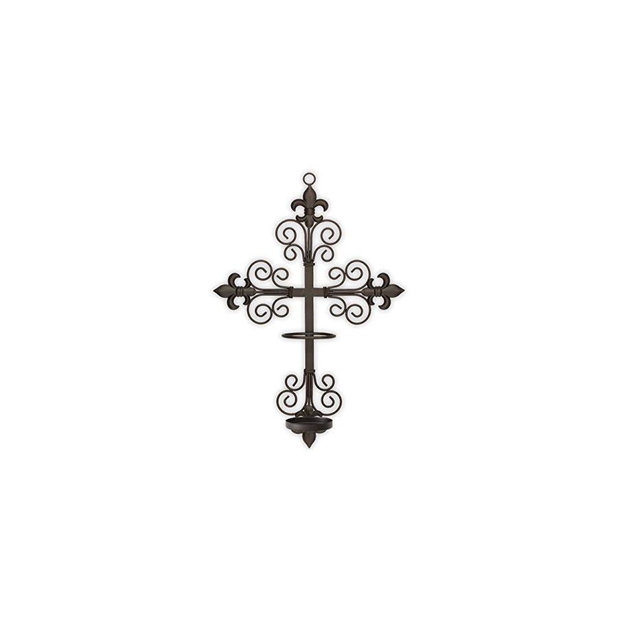 Fleur De Lis Cross Wall Sconce