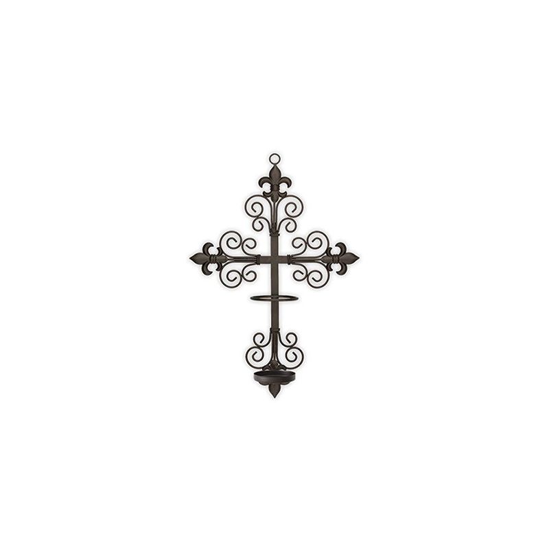 Fleur De Lis Cross Wall Sconce