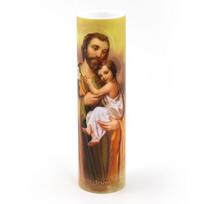 LED Candle  - St. Joseph &amp; Child Jesus
