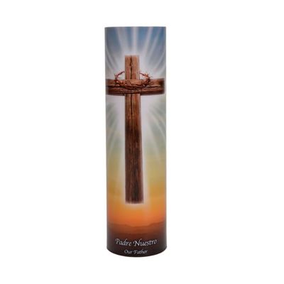 LED Candle - Our Father Prayer with Cross