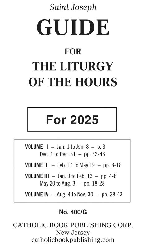 Liturgy of the Hours Guide 2025