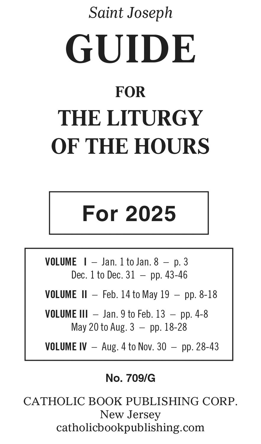 Liturgy Hours Guide 2025 Large Print