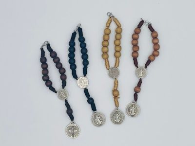 Saint Benedict Rear View Mirror Decade Rosary