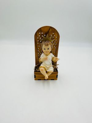 Baby Jesus on Olive Wood Chair 5.75&quot;