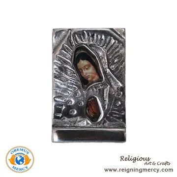 Pewter Mini Icon Our Lady of Guadalupe 3&quot; x 2&quot;