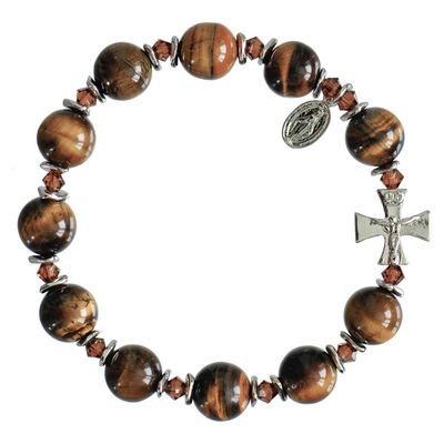 Rosary Bracelet Genuine Tiger Eye10mm