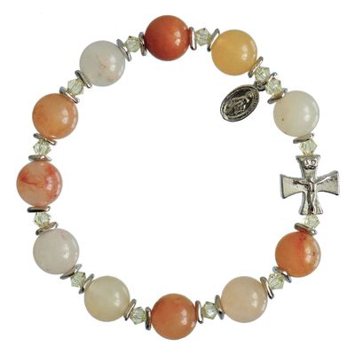 Rosary Bracelet Genuine Gold Jade 10mm