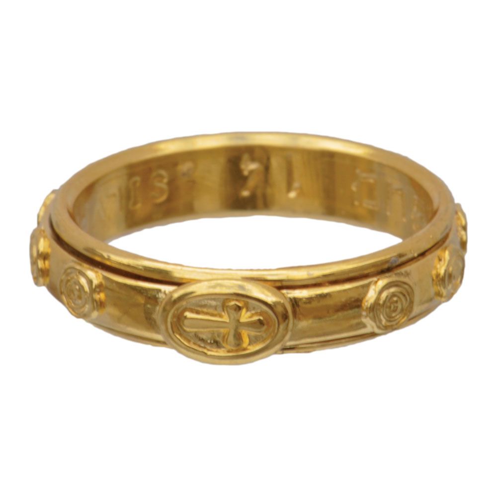 Rosary Ring sterling sliver 18K gold-plated spinning (various sizes)