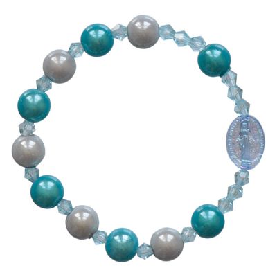 Rosary Bracelet for Children Blue Acrylic 8mm