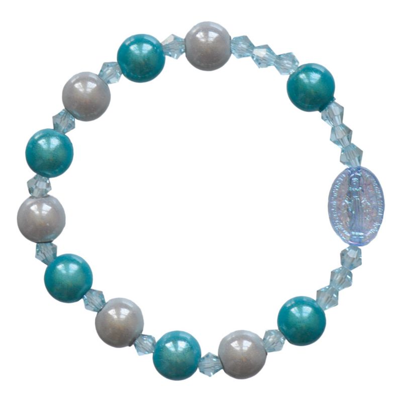 Rosary Bracelet for Children Blue Acrylic 8mm