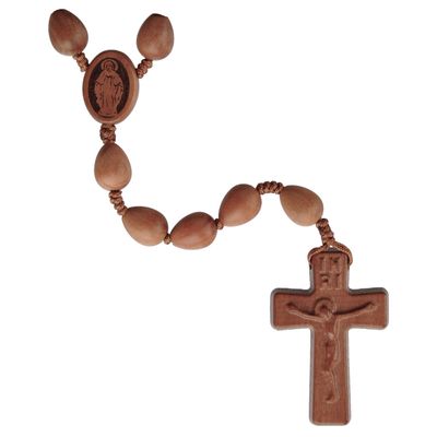 Rosary 5-decade Teardrop Jujube Light Wood 12mm