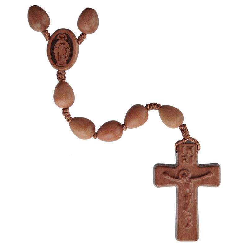Rosary 5-decade Teardrop Jujube Light Wood 12mm