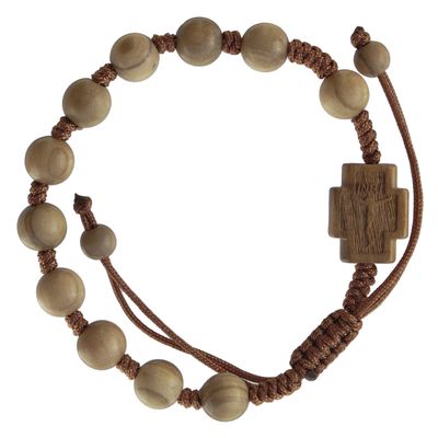 Rosary Bracelet Adjustable Olive Wood 8mm
