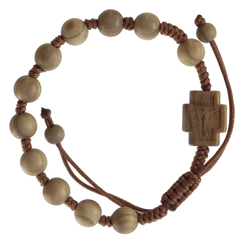 Rosary Bracelet Adjustable Olive Wood 8mm